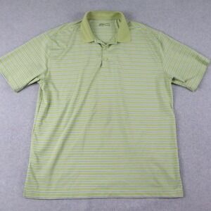 Nike Golf Polo Shirt Mens XL Fit Dry Performance Flex Green Striped Short Sleeve